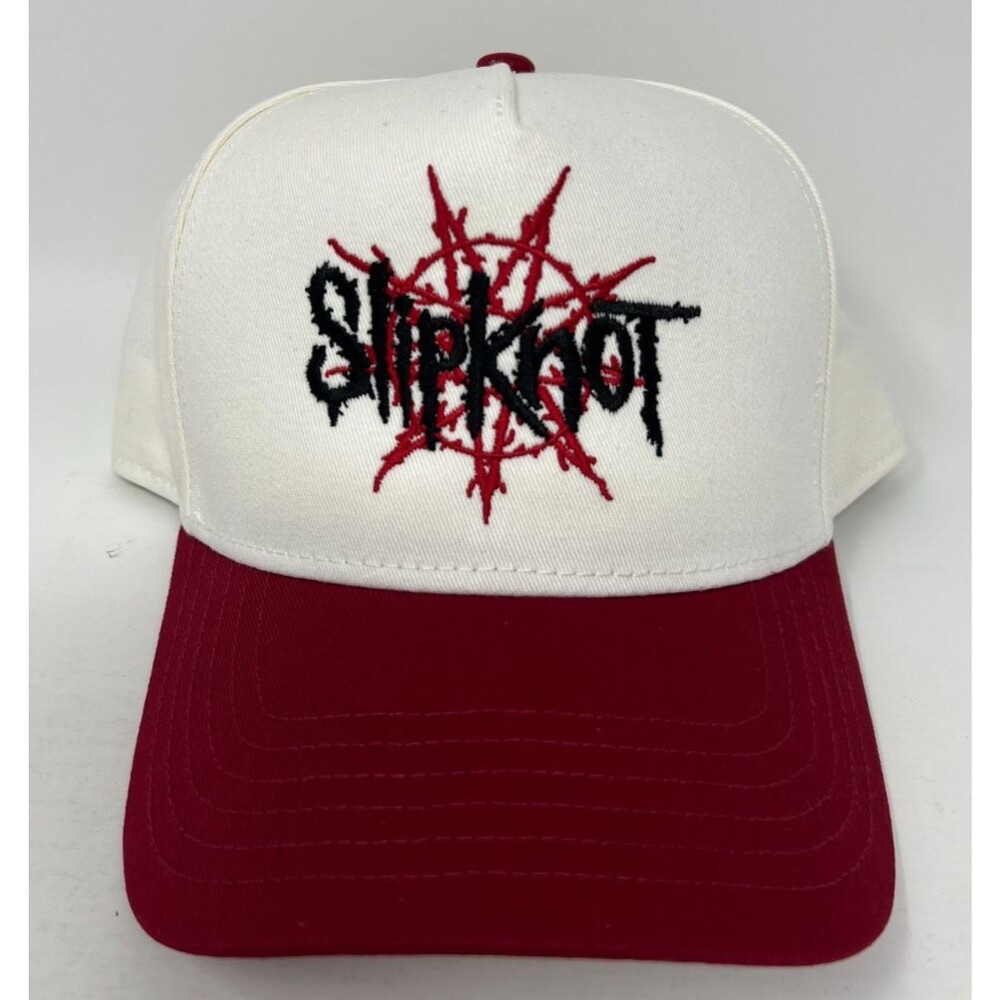 Slipknot x Welcome Skateboards Nonagram White Red Snapback Hat